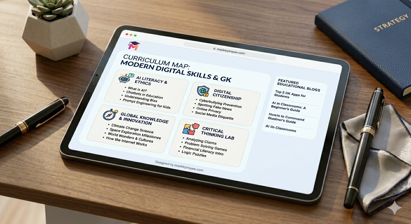 MadeByTrayee AI literacy and GK curriculum design for schools